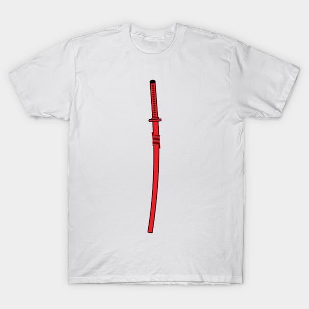 katana (red) T-Shirt by PabloDeChenez